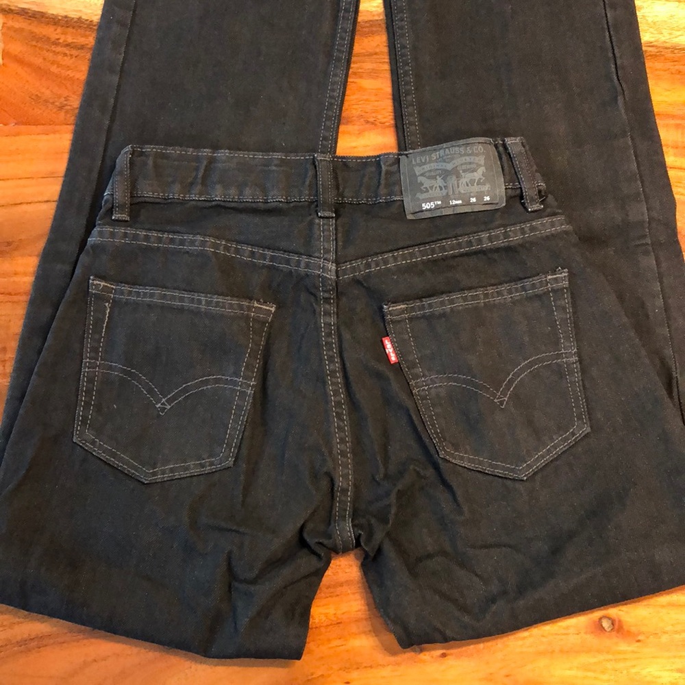 Levi’s 505 kids jeans. Black. 26x26 (12reg)
